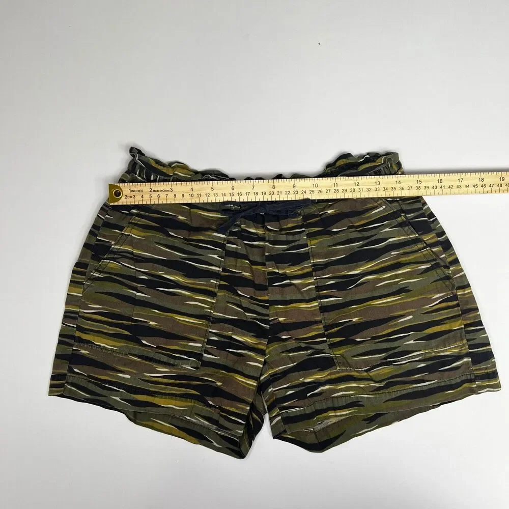 Madewell Size S Camo Print Shorts Drawstring Lightweight Pockets Elastic Waist